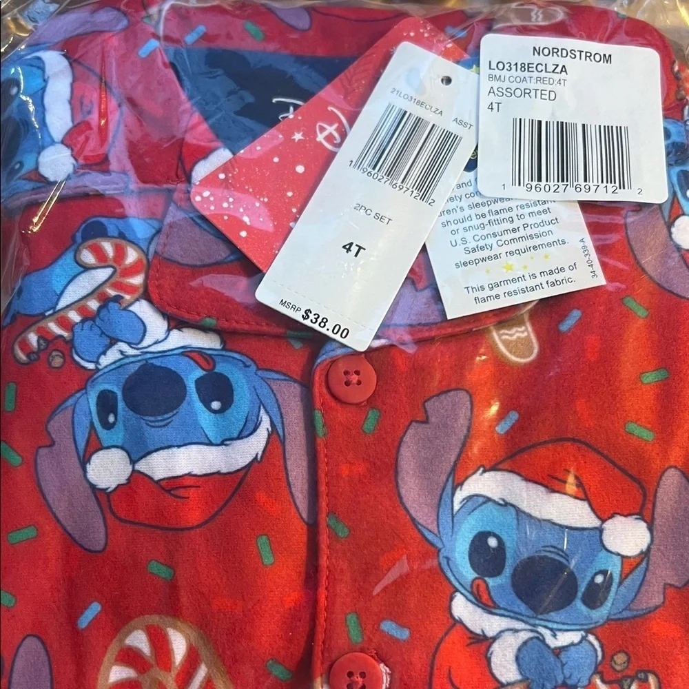 AME Kids' x Disney® Lilo Stitch Limited Edition Cozy Holiday Long Pajamas::NWT::